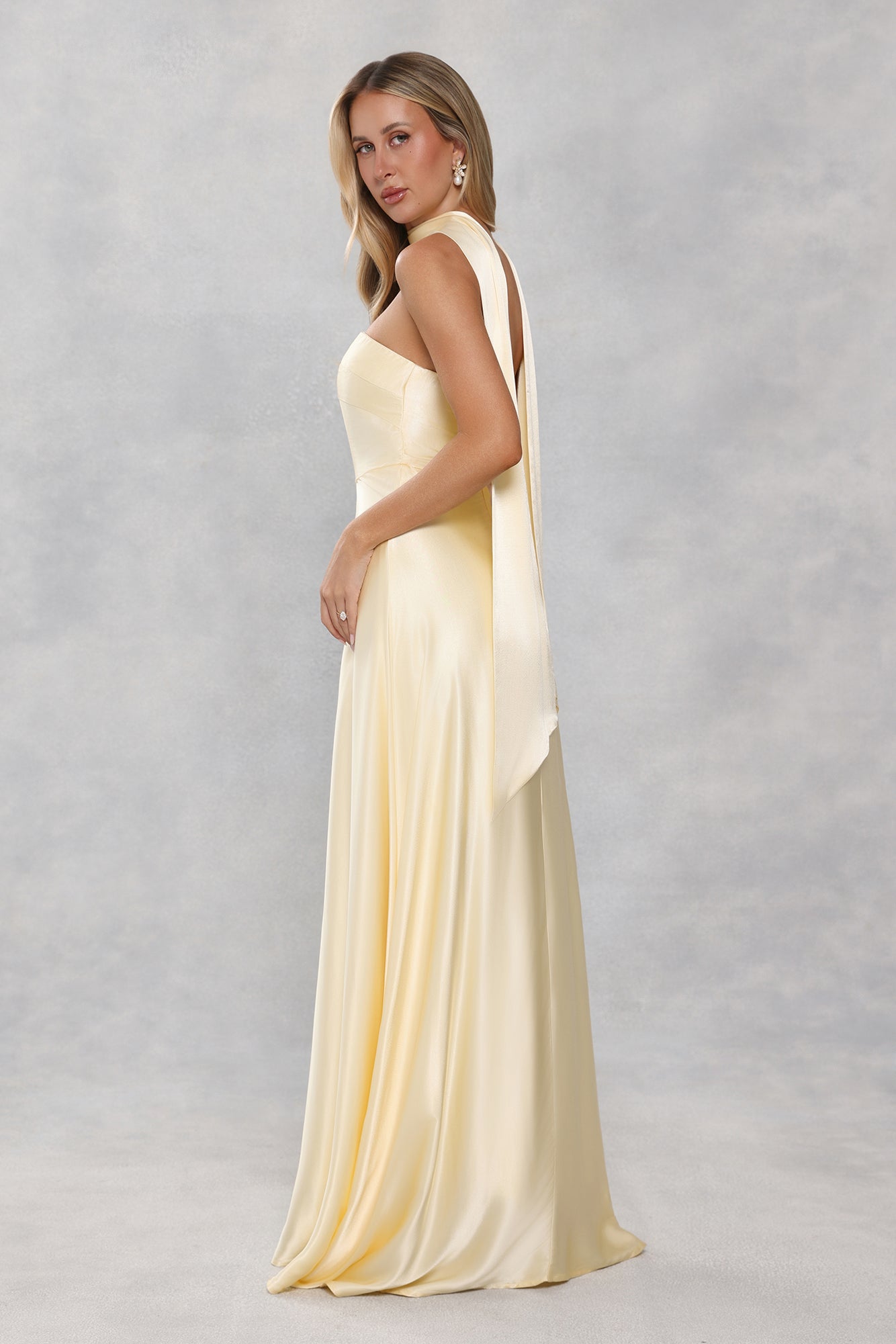 Satin Neck Scarf Yellow