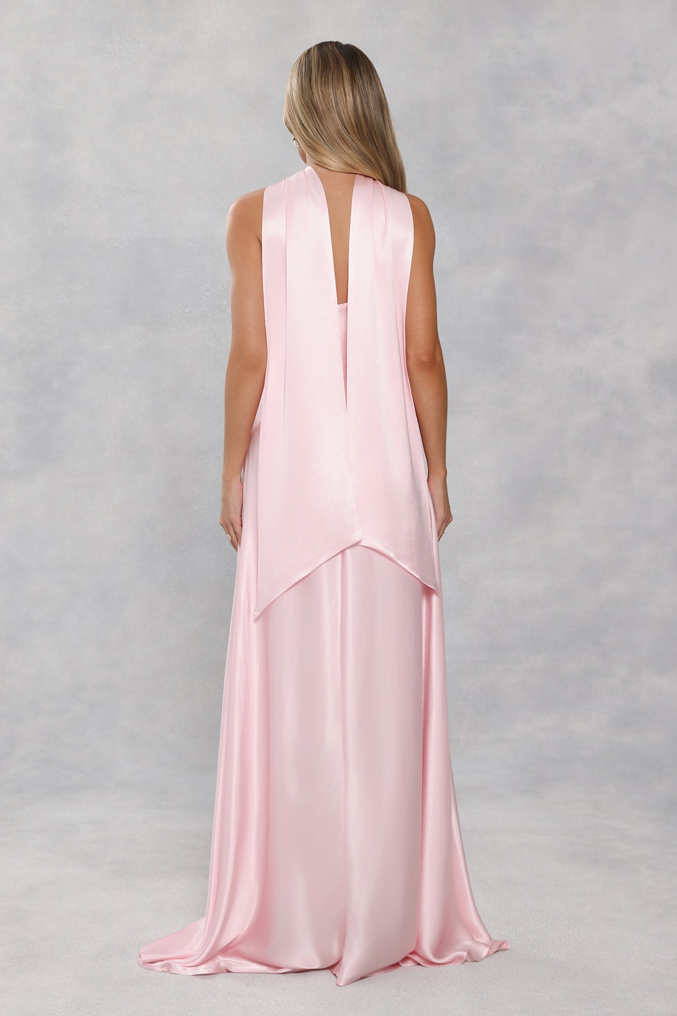 Satin Neck Scarf Light Pink
