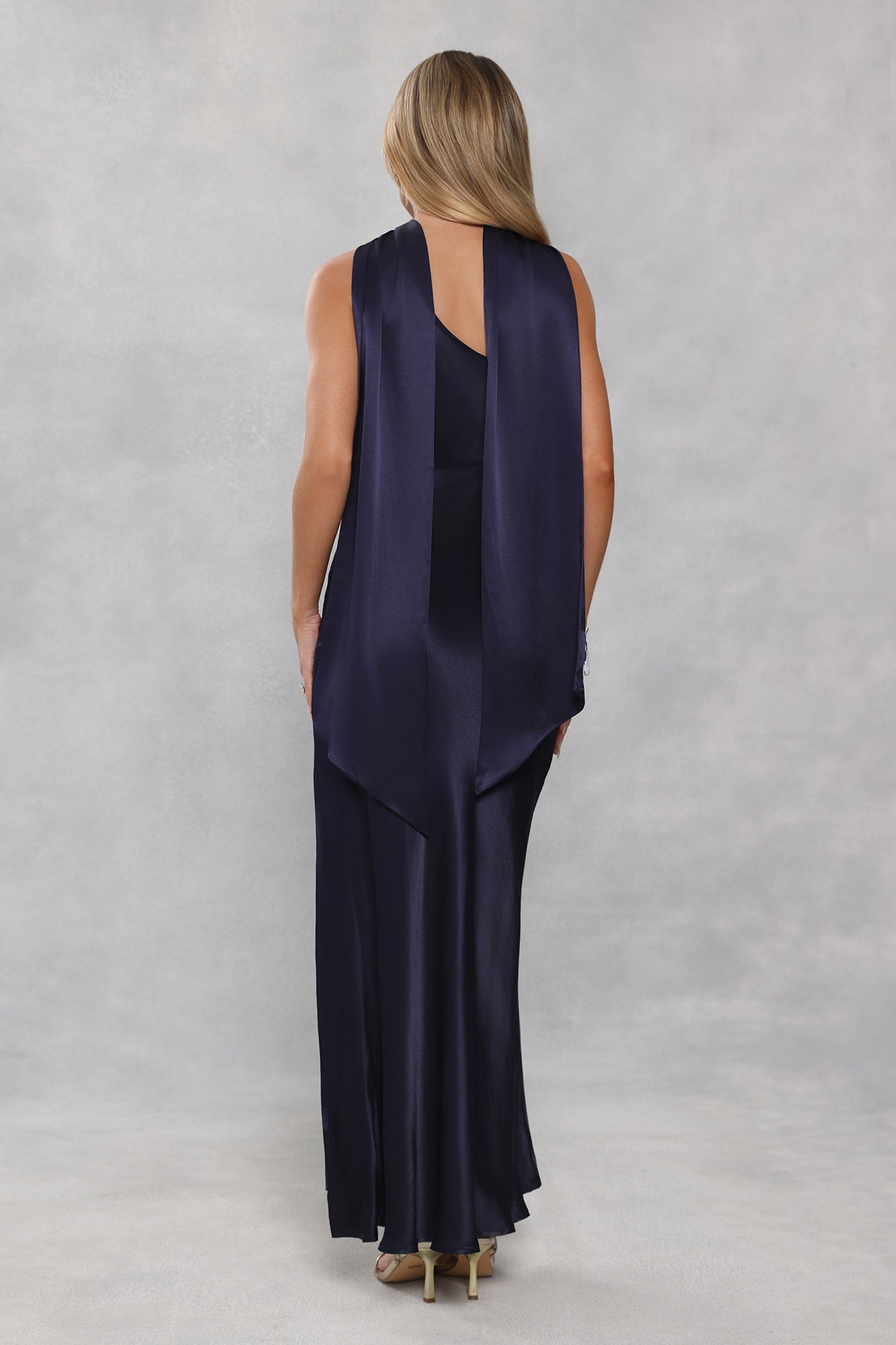 Satin Neck Scarf Navy