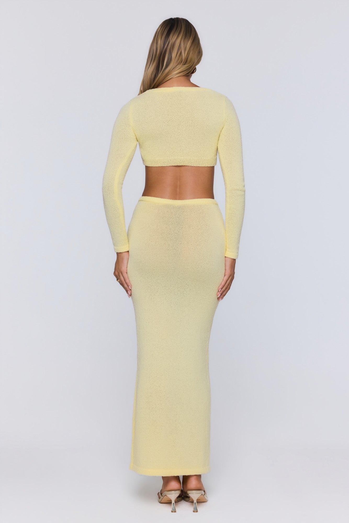 Sun Rose Knit Maxi Skirt Yellow