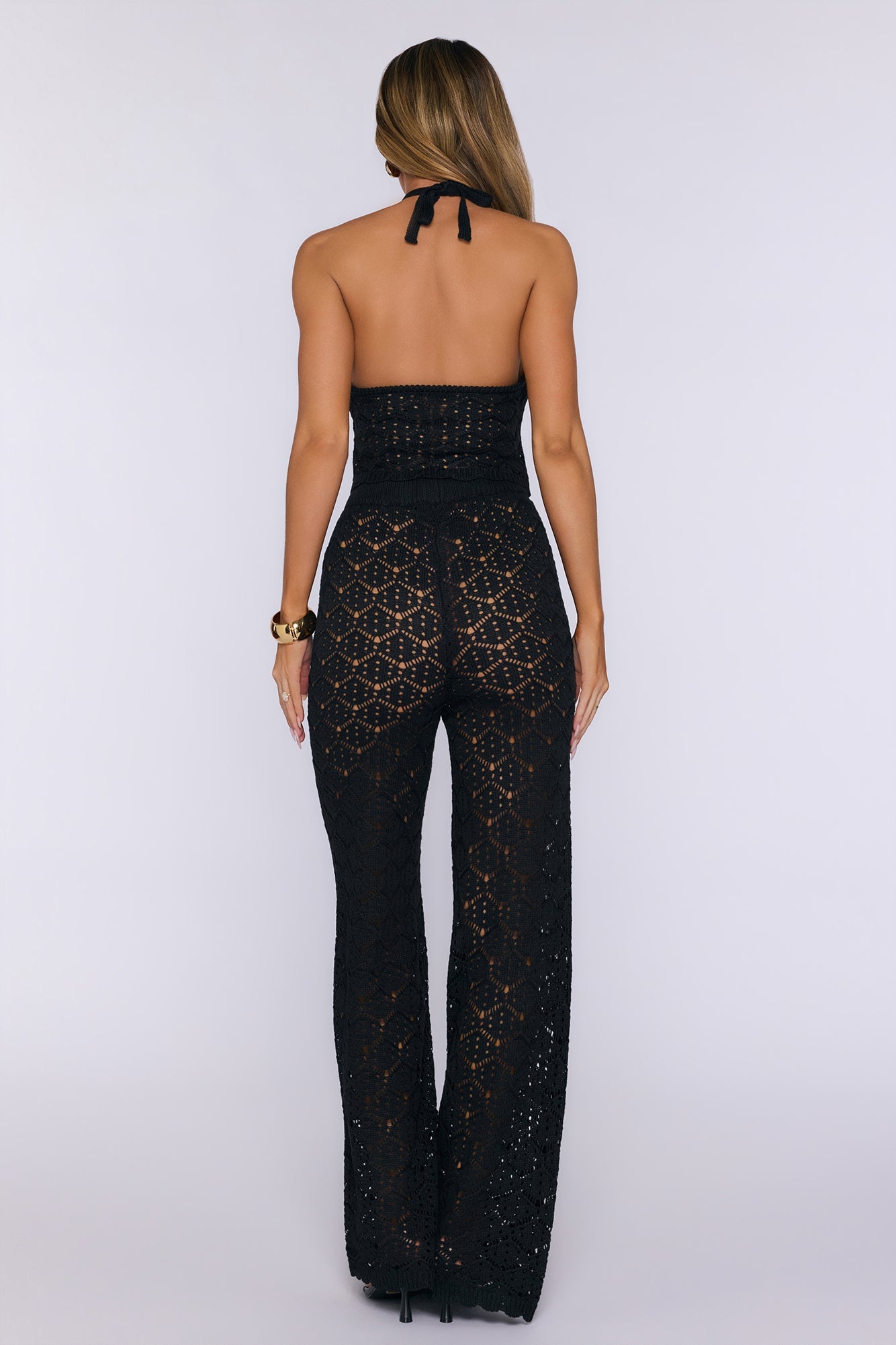 Palm Shade Knit Pants Black