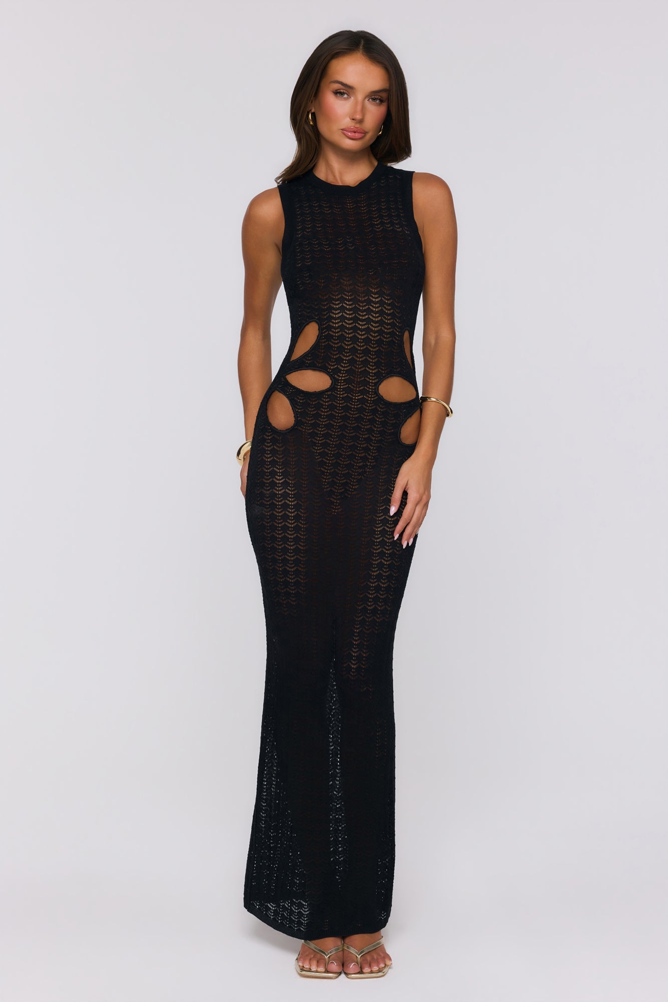 Nightfall Muse Knit Maxi Dress Black