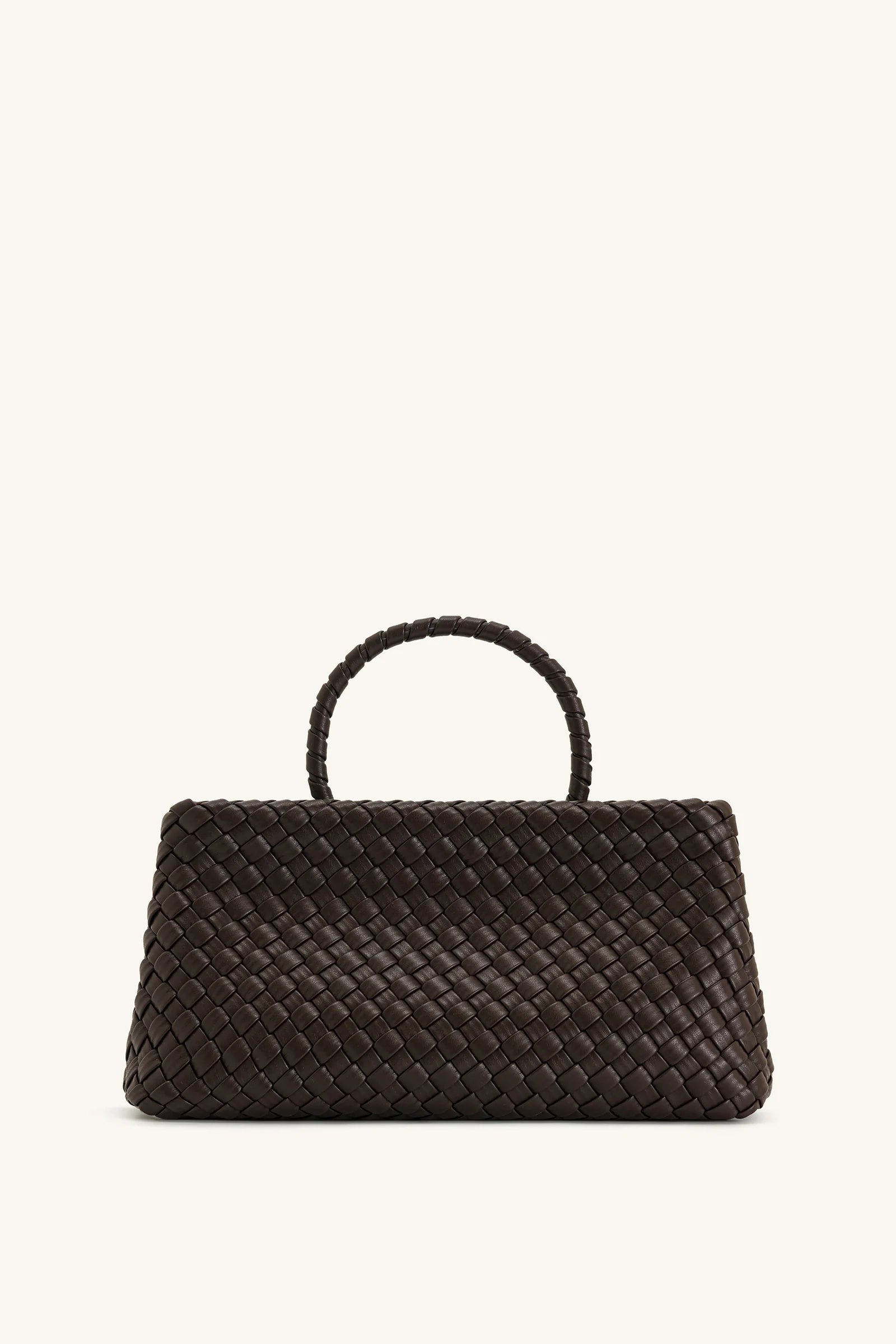 Elora Woven Tote Bag Dark Brown