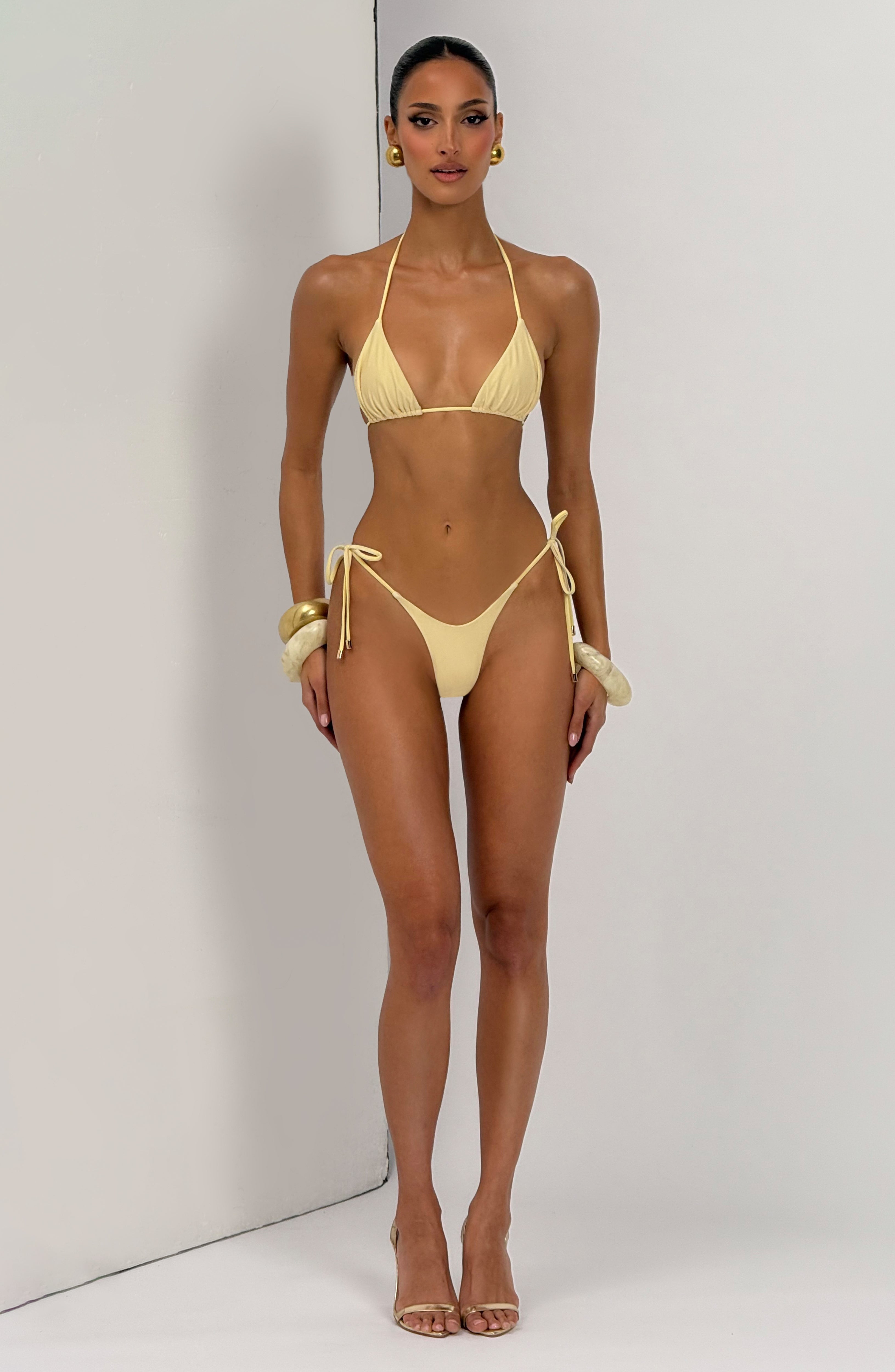 Suki Triangle Bikini Top - Lemon