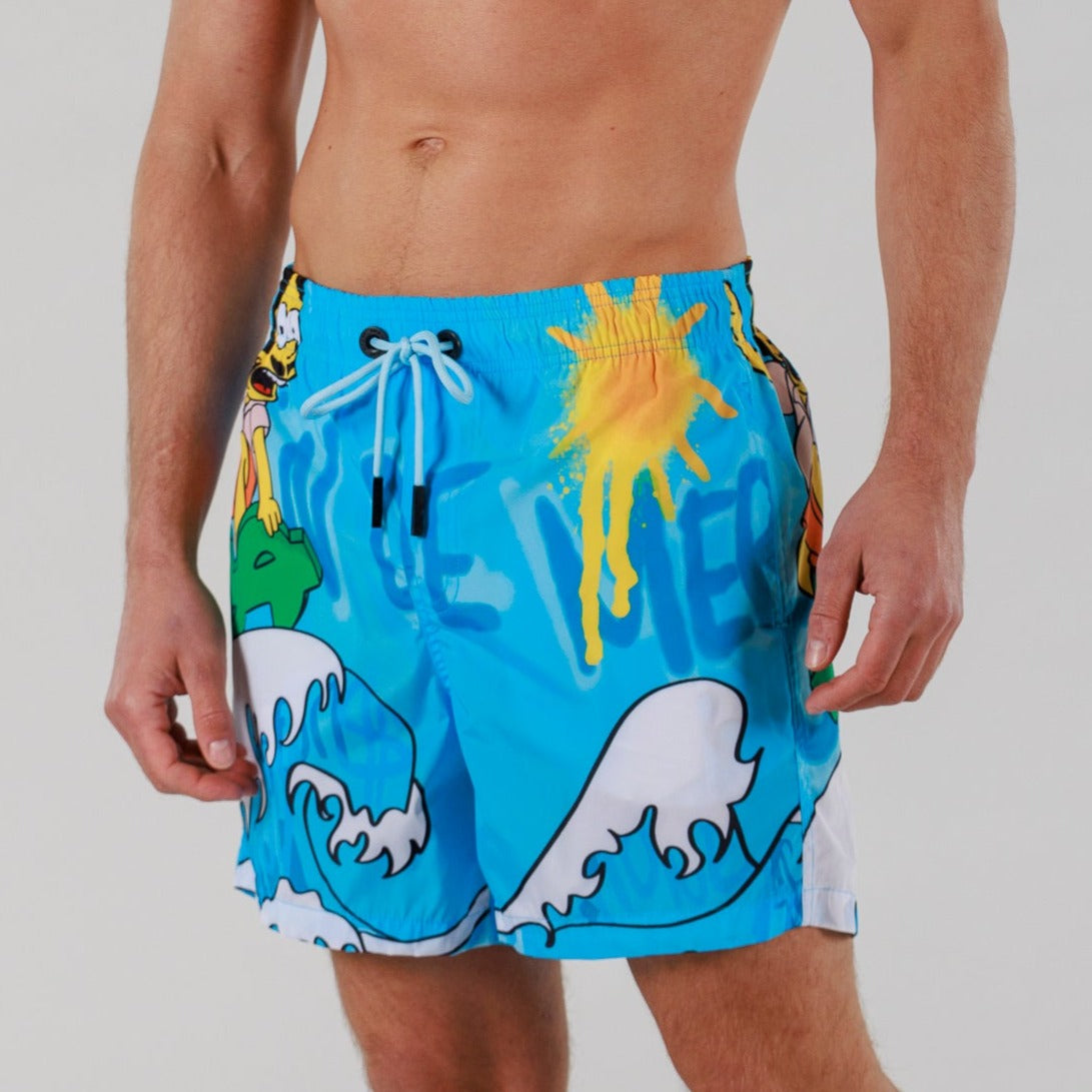 SALIN ALLOVER PRINT BLUE | THE GREAT WAVE