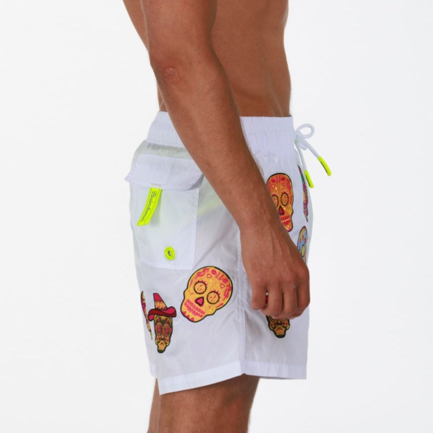 SALIN WHITE | Men's Swimwear SKULL AO