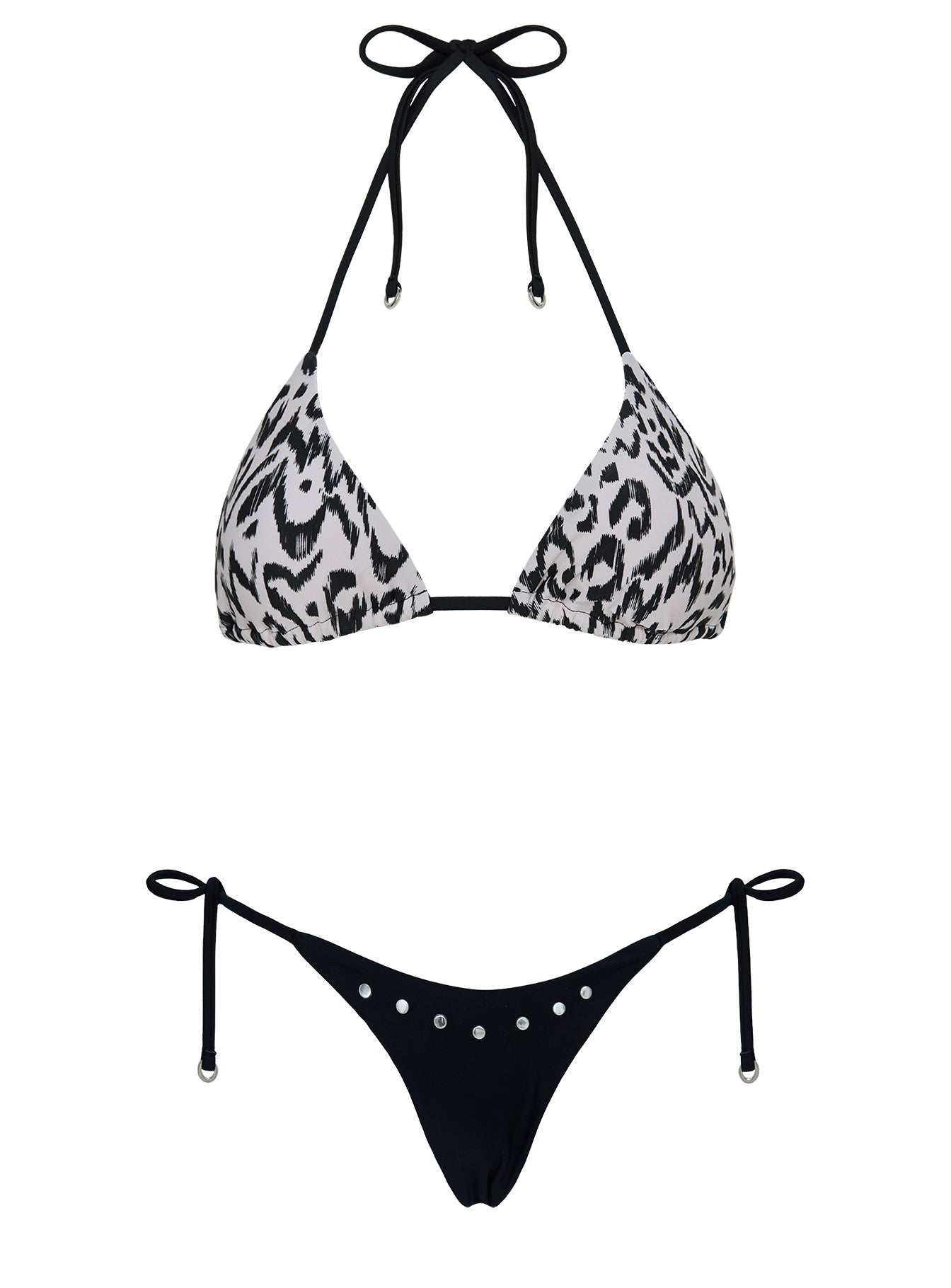 Suprezza Studded Tie Side Bikini Bottoms Black