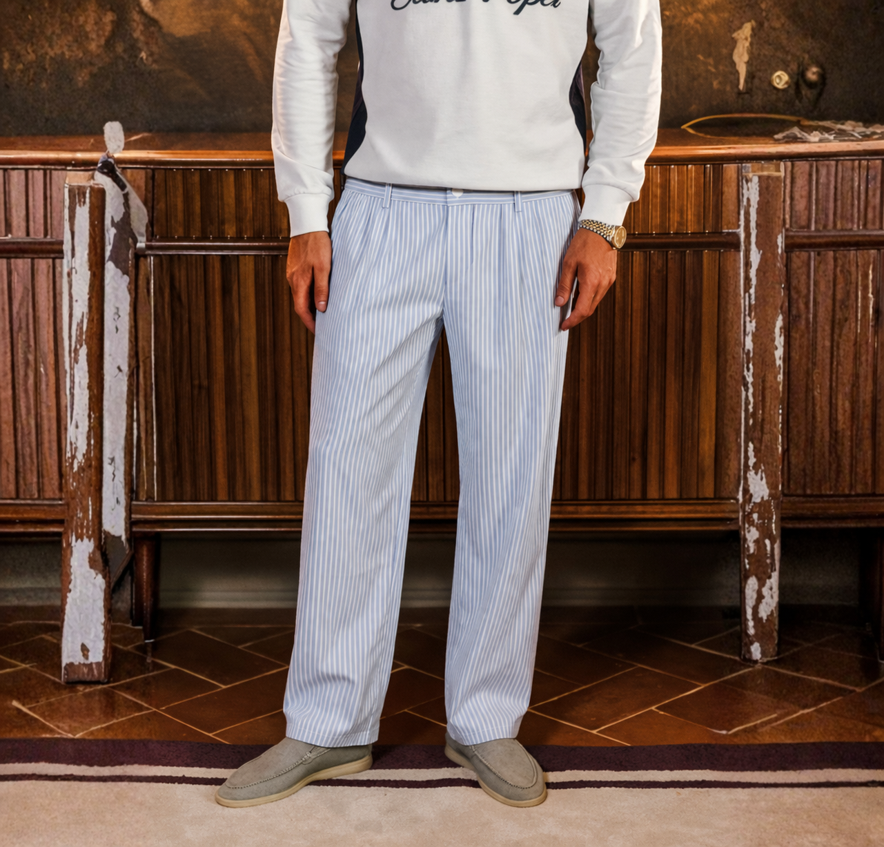 Linen Striped Pants