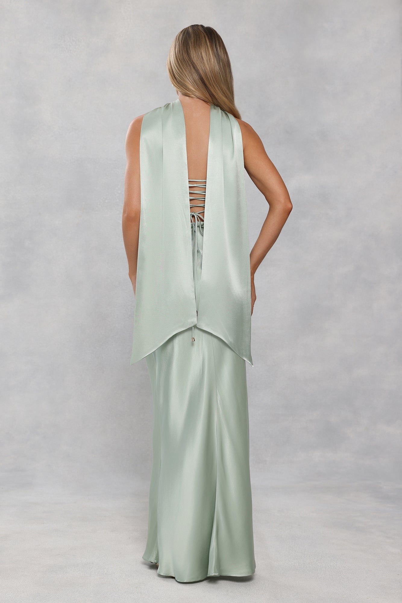 Satin Neck Scarf Sage Green