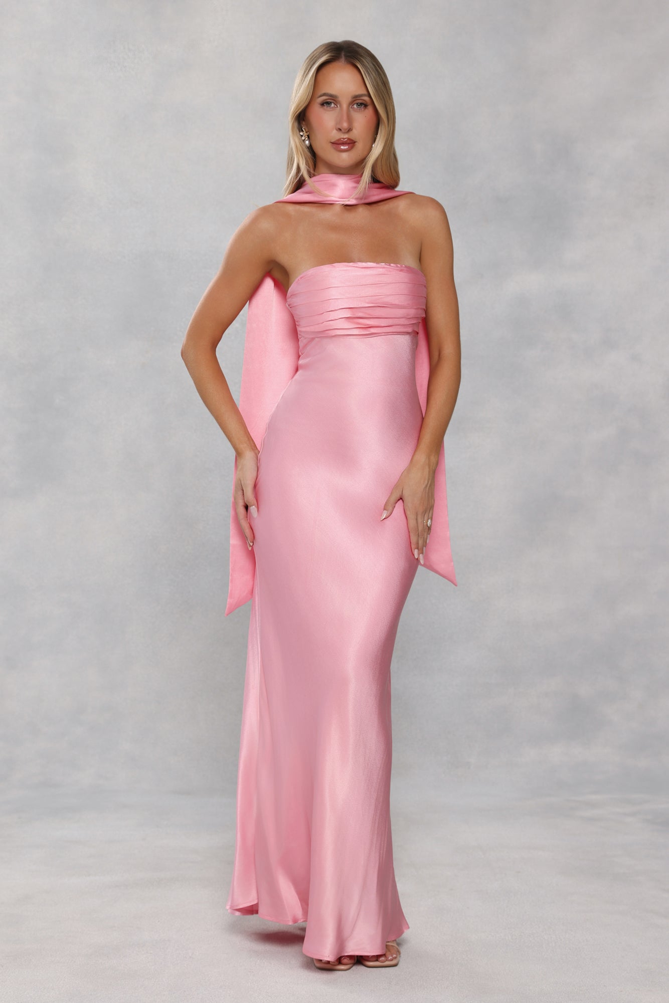 Satin Neck Scarf Candy Pink