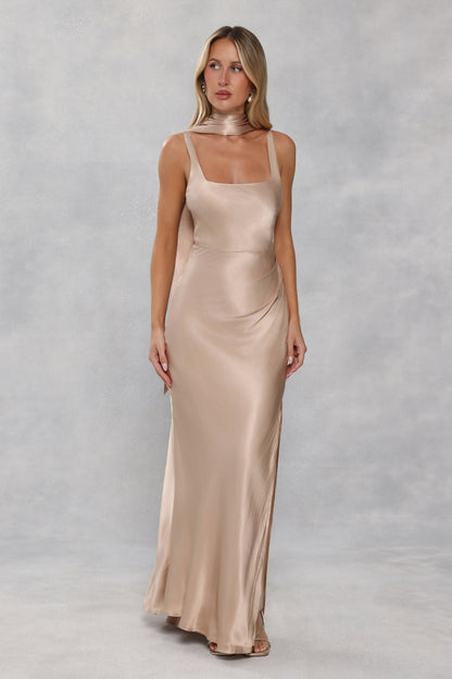 Satin Neck Scarf Champagne