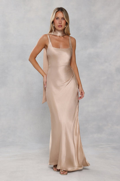 Satin Neck Scarf Champagne