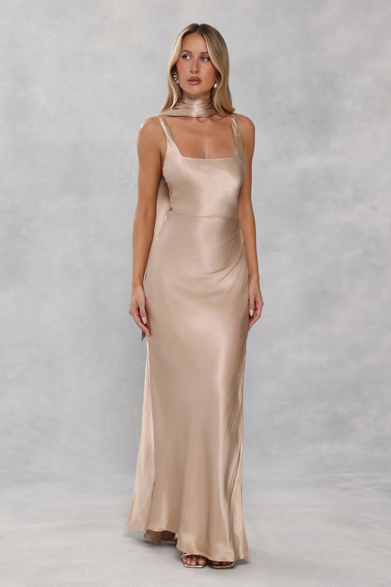 Satin Neck Scarf Champagne