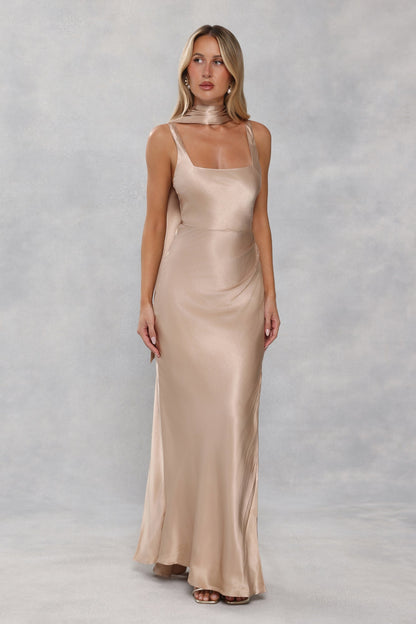 Satin Neck Scarf Champagne