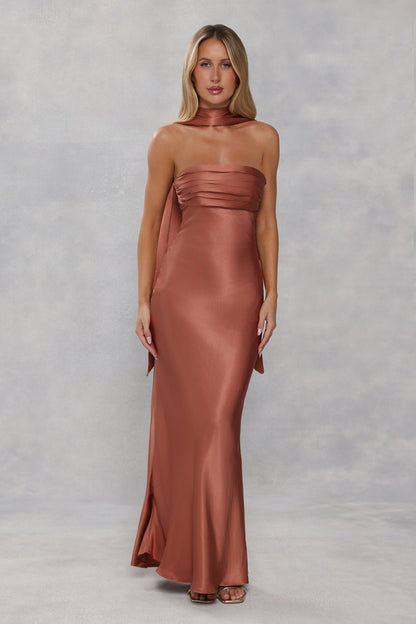 Satin Neck Scarf Bronze