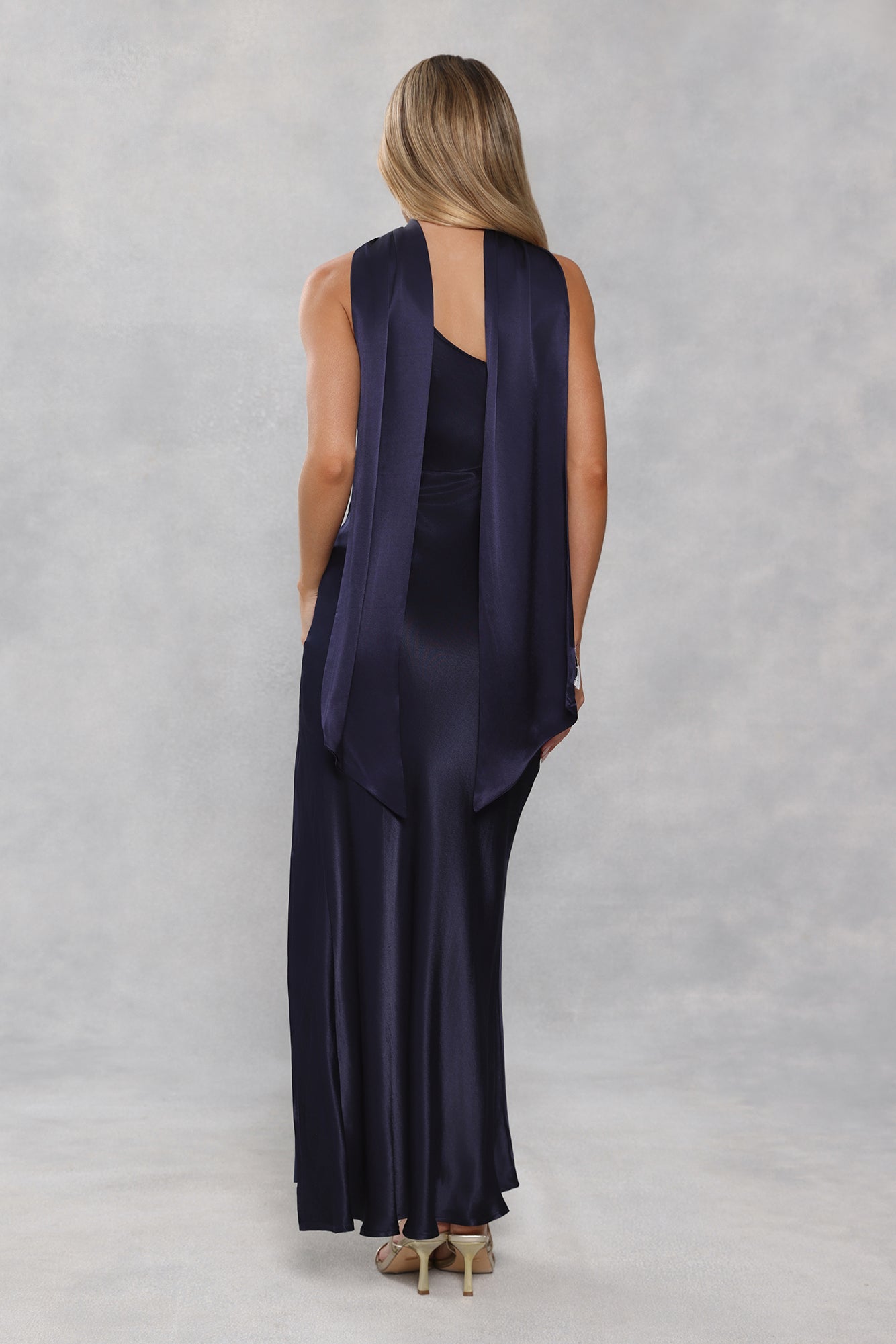 Satin Neck Scarf Navy
