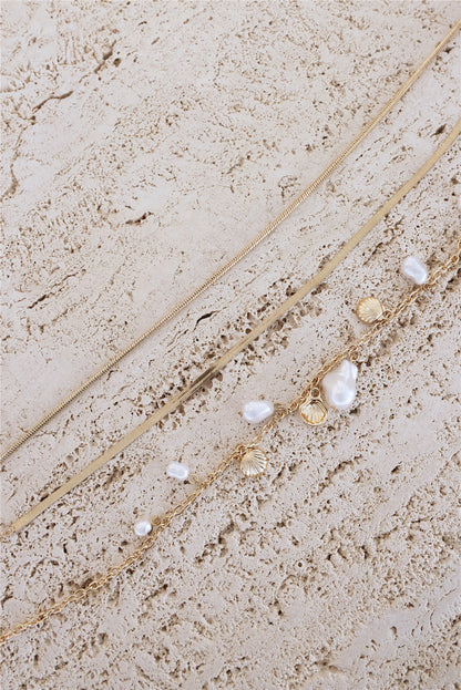 Ocean Pearls Necklace 3pk Gold