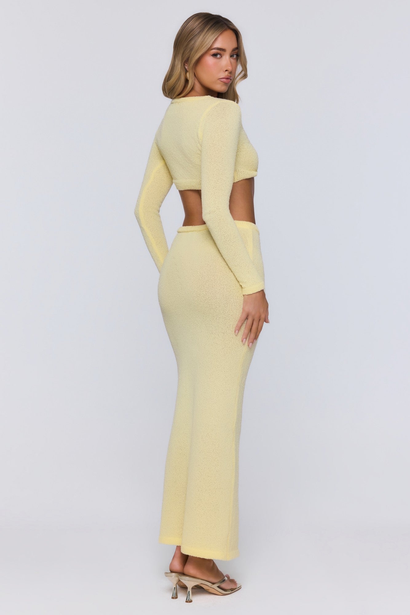 Sun Rose Knit Maxi Skirt Yellow