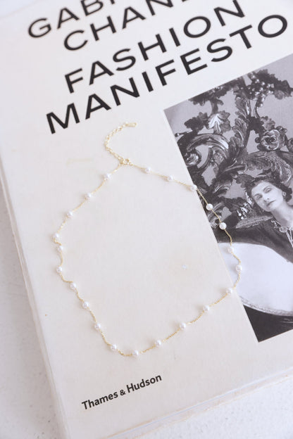 18k Gold Plated Pearl Choker Gold