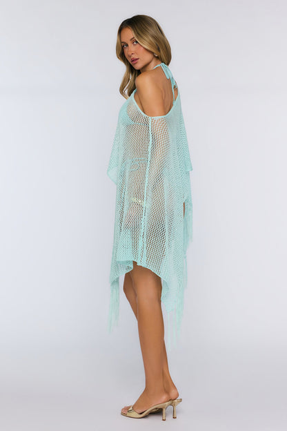 Fringe Poncho Blue