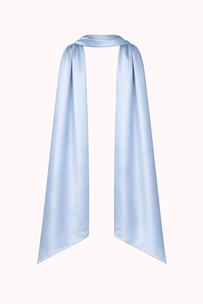 Satin Neck Scarf Light Blue