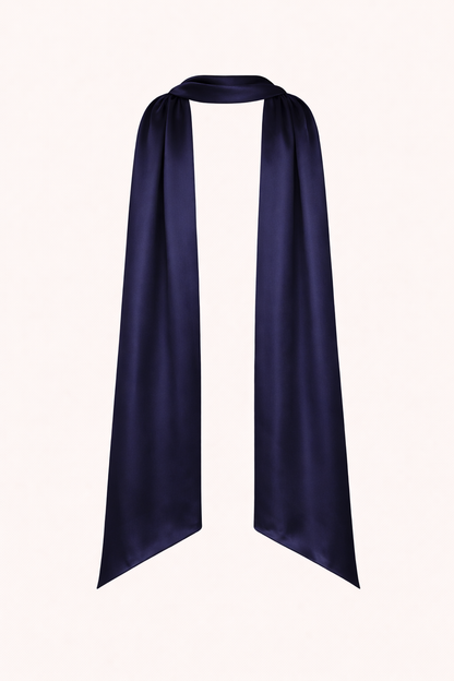 Satin Neck Scarf Navy