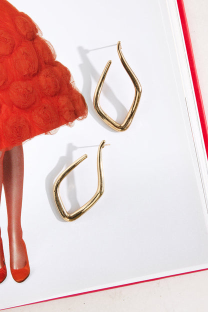 14k Gold Plated Martini Earrings Gold