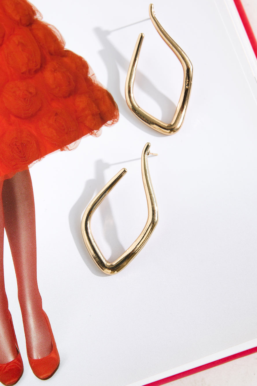 14k Gold Plated Martini Earrings Gold