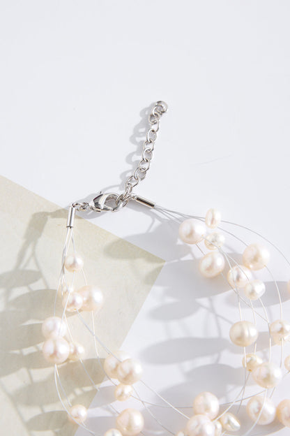 925 Silver Piper Freshwater Pearl Bracelet Silver