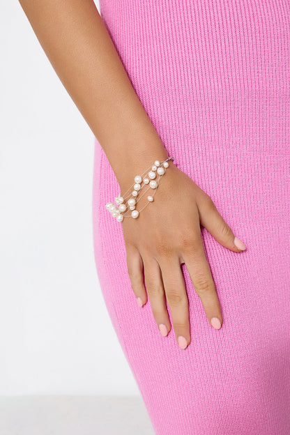 925 Silver Piper Freshwater Pearl Bracelet Silver