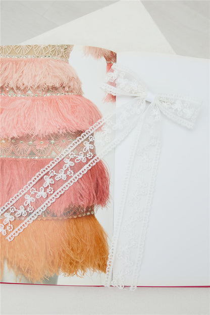 Lace Bow Hair Clip White