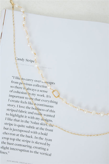 Washed Up Freshwater Pearl Necklace Gold