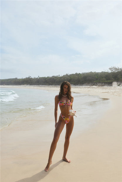 Sundrenched Petals Swim Top Hibiscus Haze