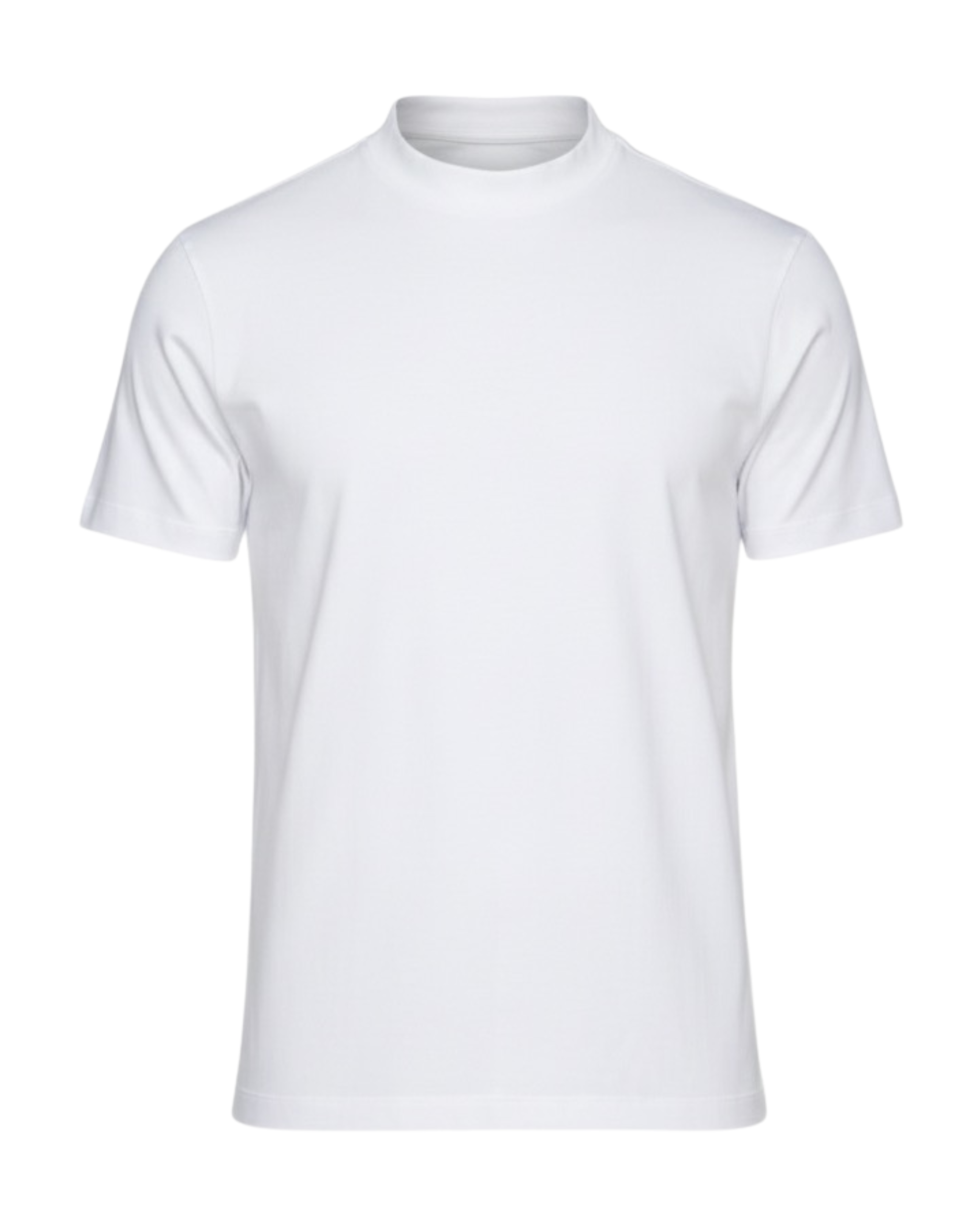 Egyptian Cotton Mock Neck T-Shirt - Grant - White