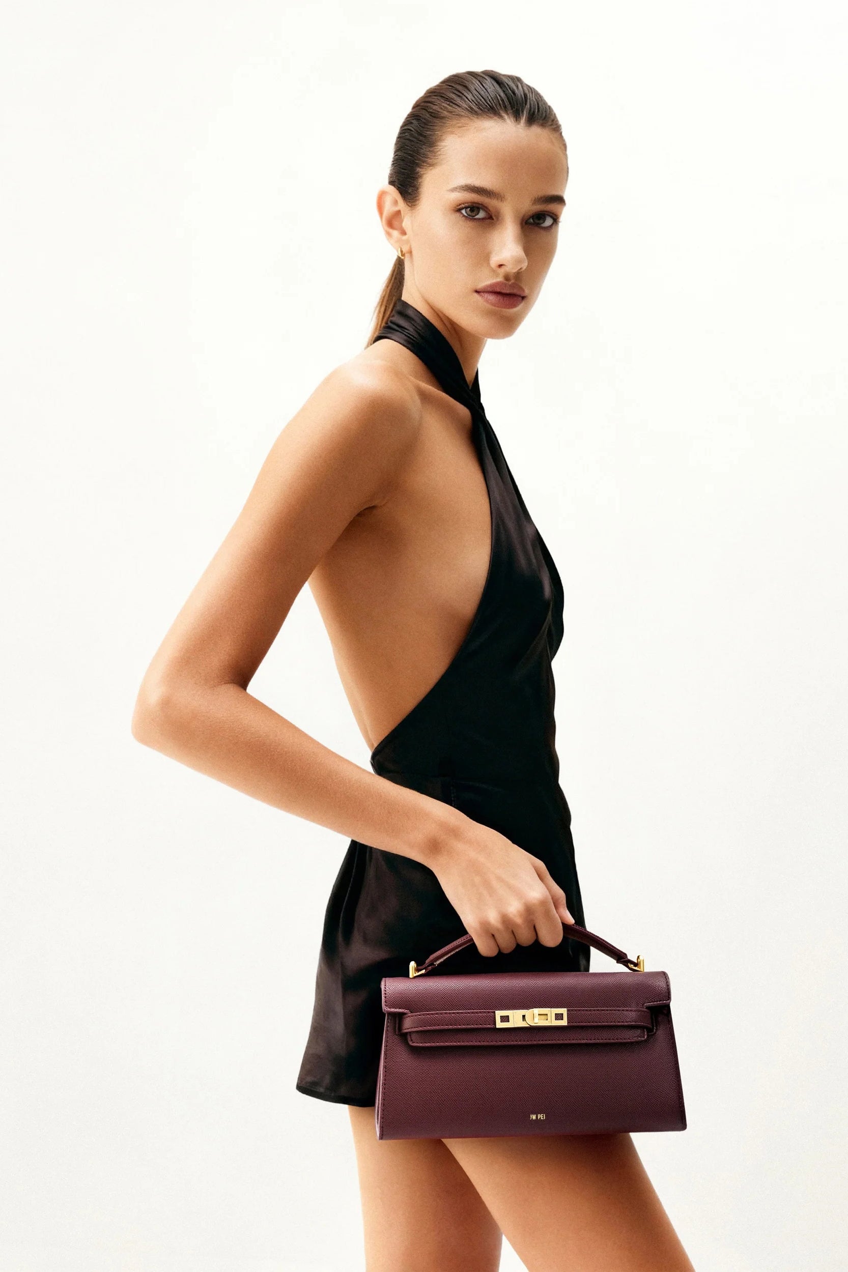 Noor Top Handle Bag Deep Burgundy