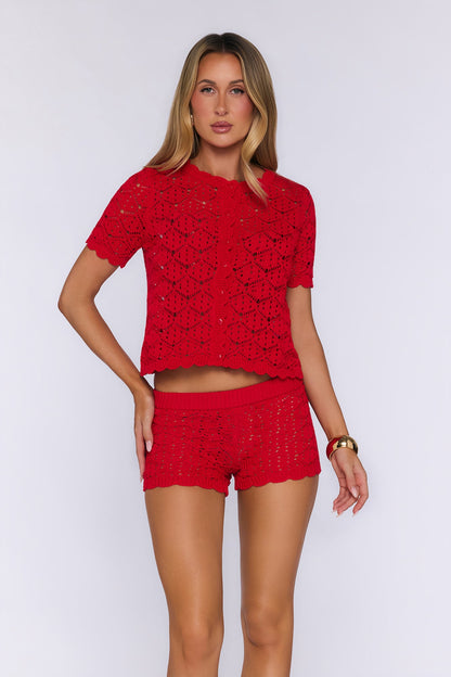 Sunkissed Socialite Knit Top Red