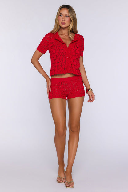 Sunkissed Socialite Knit Top Red