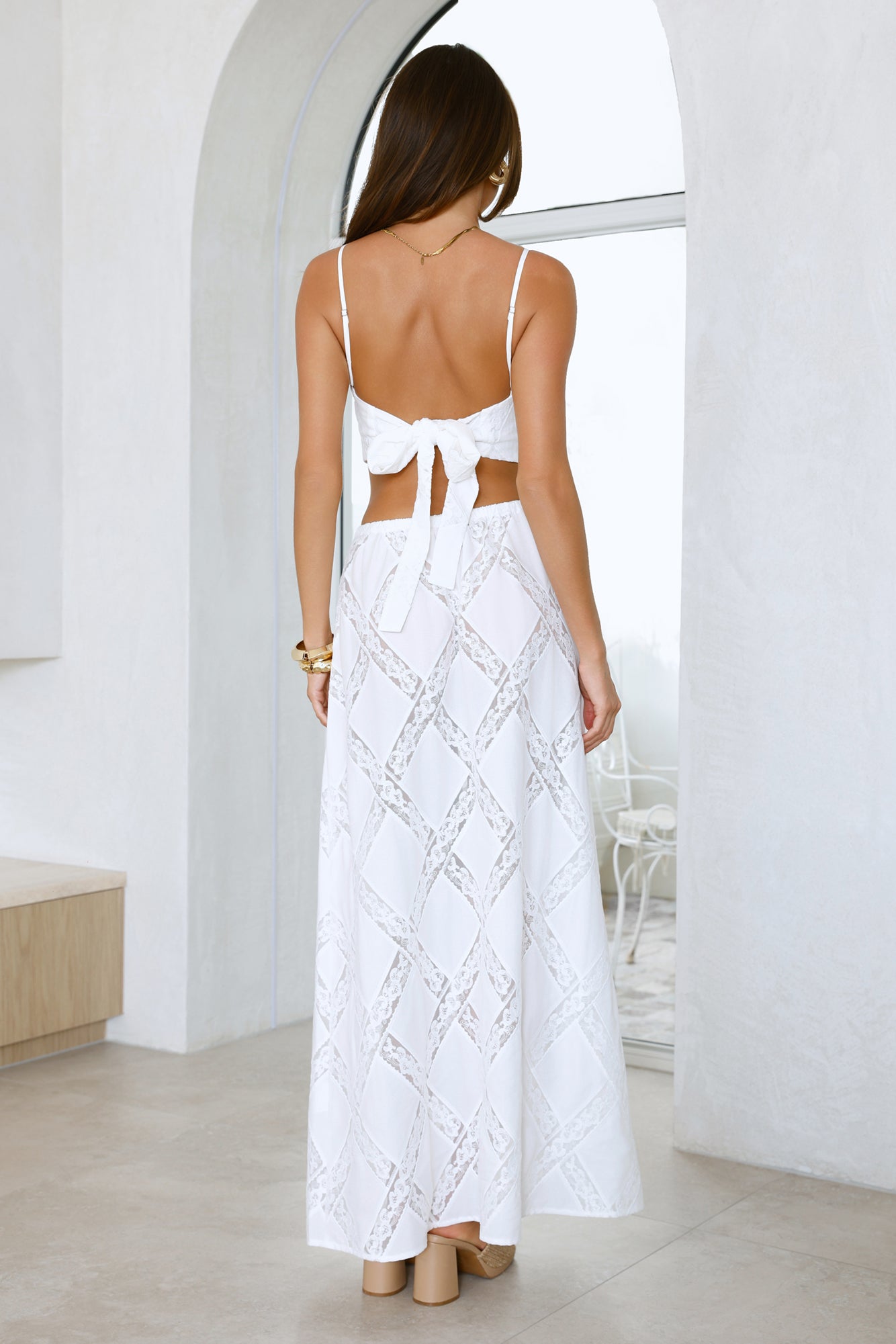 Ocean Air Oasis Maxi Skirt White