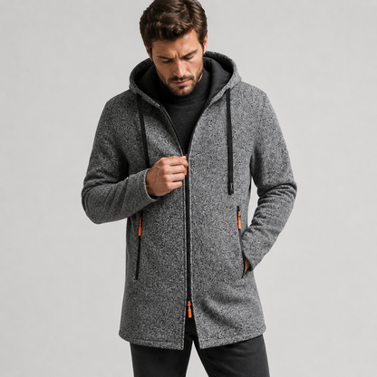 Men’s Hooded Longline Jacket – Fleece Winter Coat | Legacy