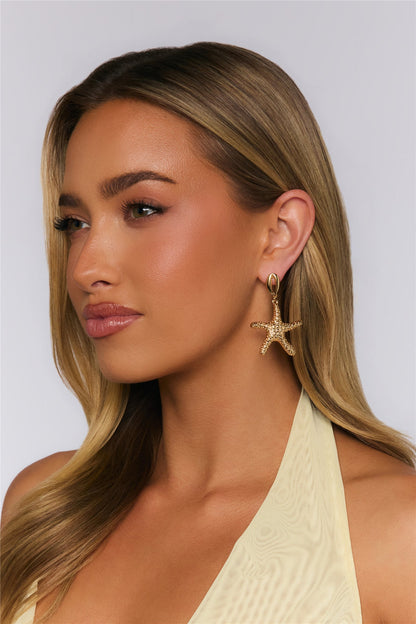 Ocean Starfish Earrings Gold