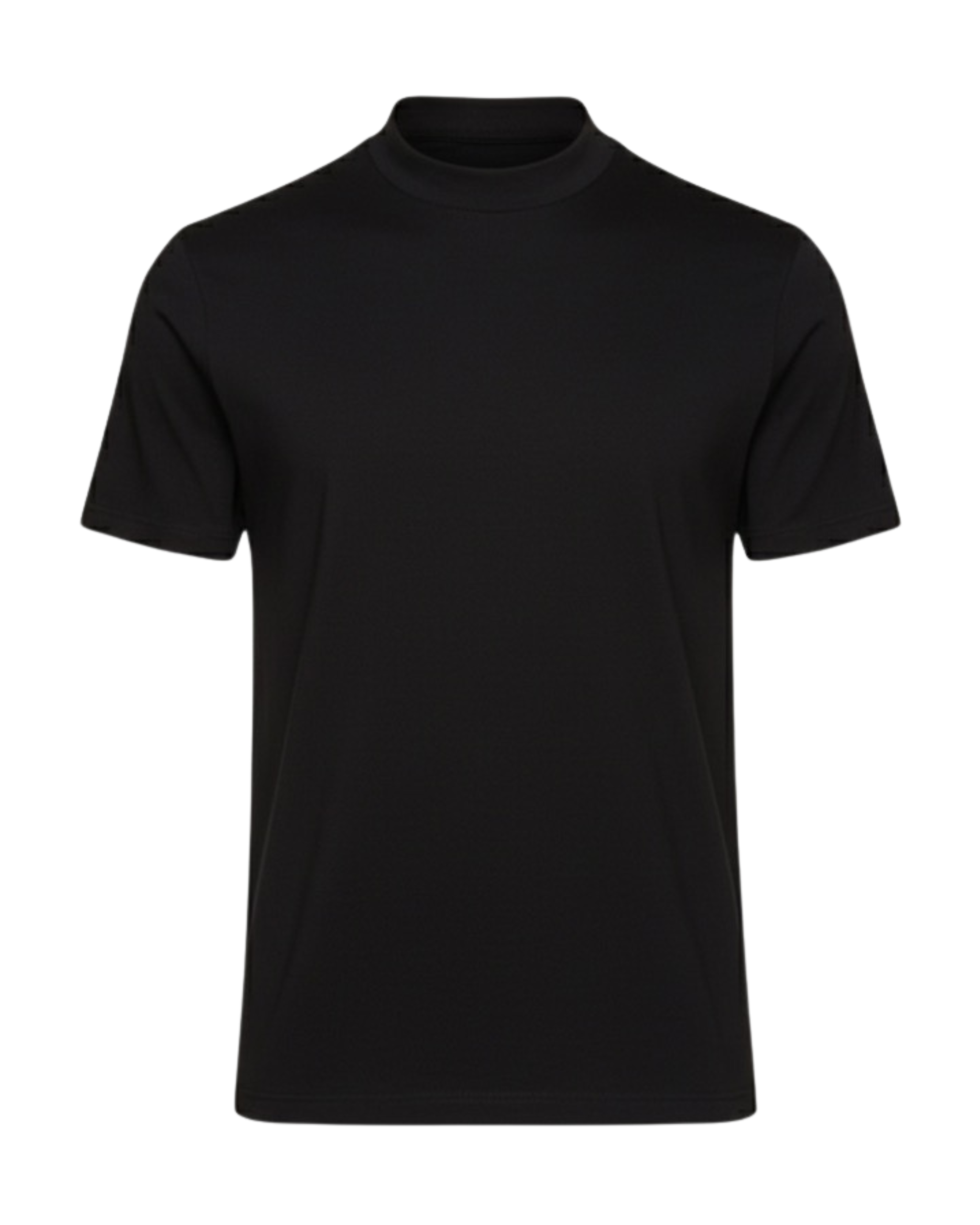 Egyptian Cotton Mock Neck T-Shirt - Grant - Black
