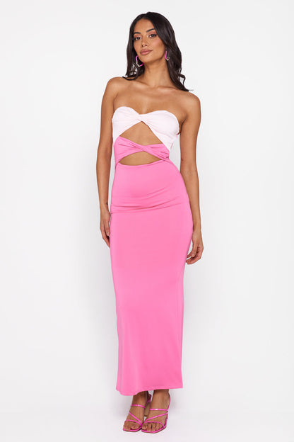 Pursuing Vibrance Midi Dress Pink