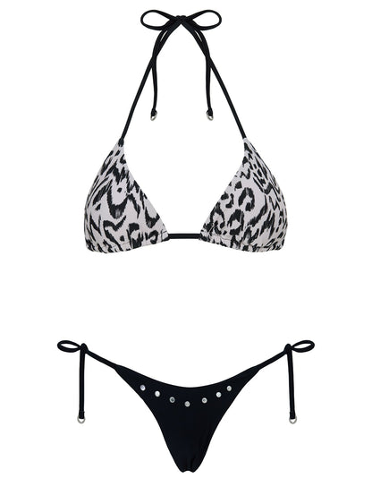 Suprezza Studded Tie Side Bikini Bottoms Black