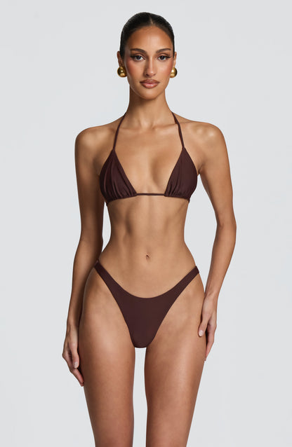 Suki Triangle Bikini Top - Plum Brown