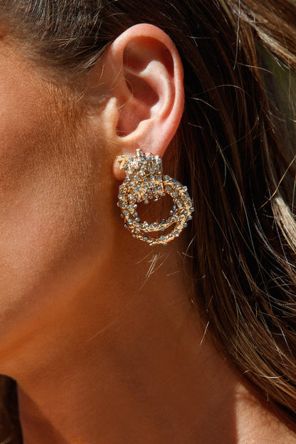 Braided Together Earrings Gold