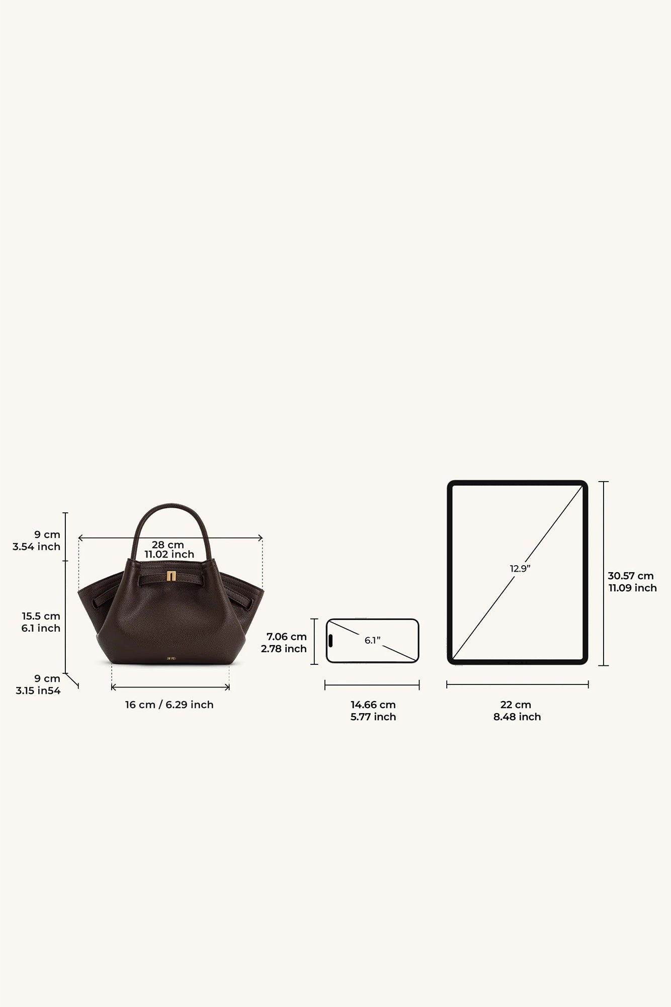 Hana Mini Tote Bag Dark Brown