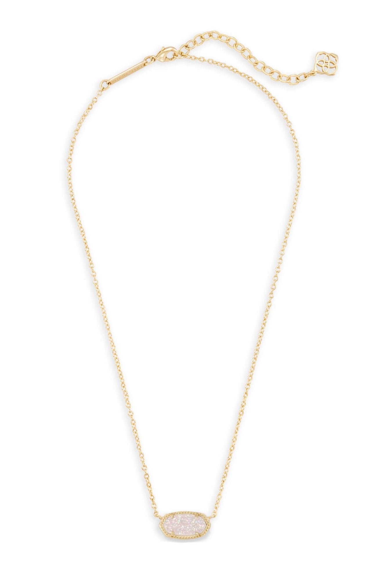 KENDRA SCOTT Elisa Short Pendant Necklace Gold Iridescent Drusy