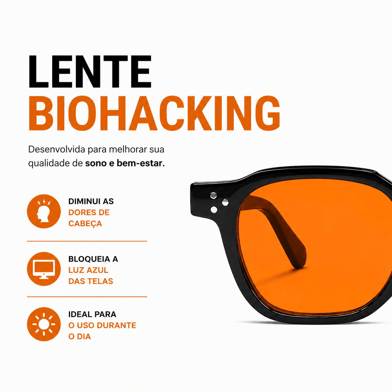 Charlez Black-Orange Blue Light Blocking Glasses