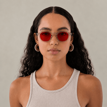Darvin Blue Light Blocking Glasses – Transparent/Red (Biohacking)