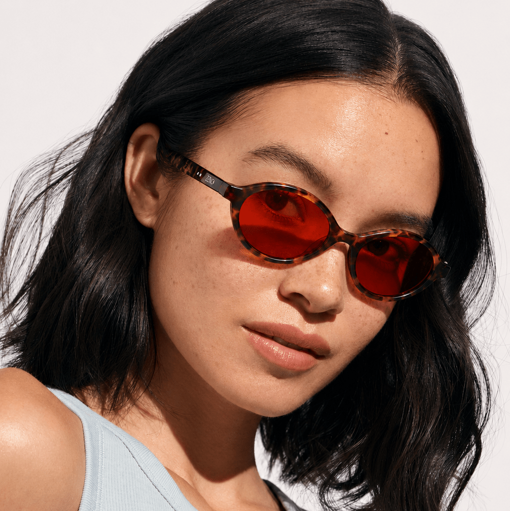 Jade Blue Light Blocking Glasses – Tortoiseshell & Red